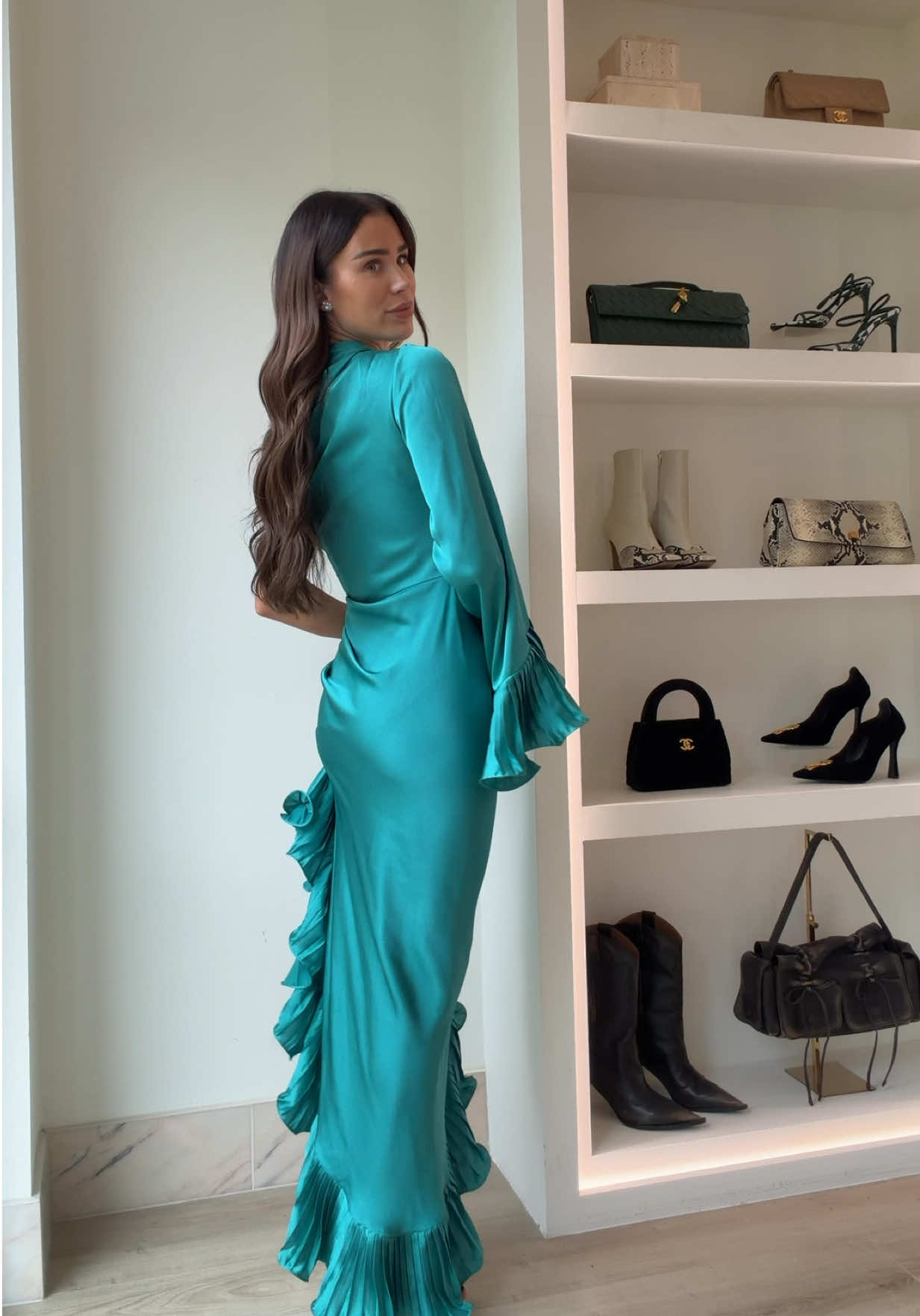 TikTok post by @yasmindevonport_ for Patbo. Caption reads: [...] dress from my favourite @PatBO 🤍✨....