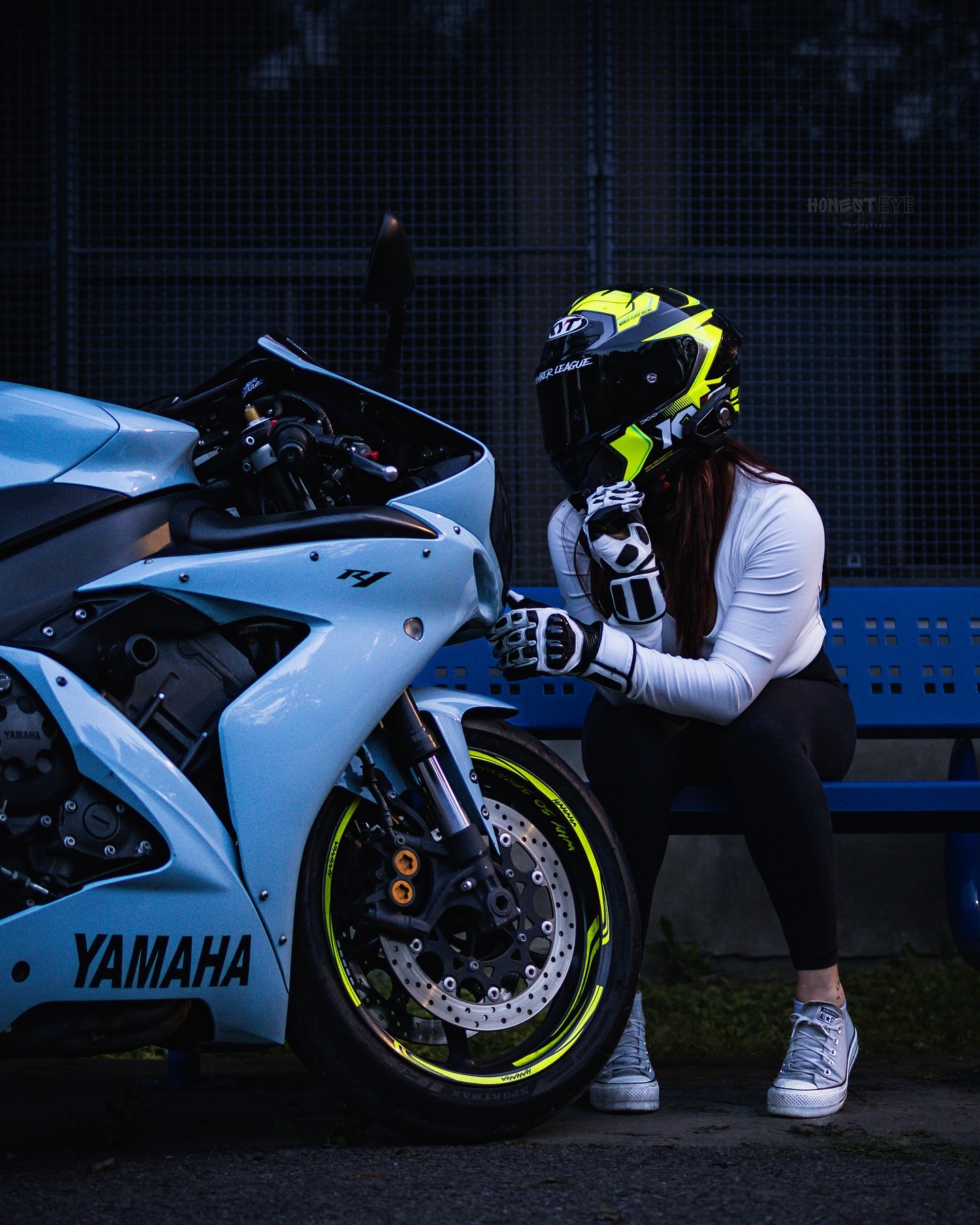 Instagram post by @lylyhanou for Yamaha. Caption reads: Love at first sight ❤️‍🔥

🔹Helmet from....