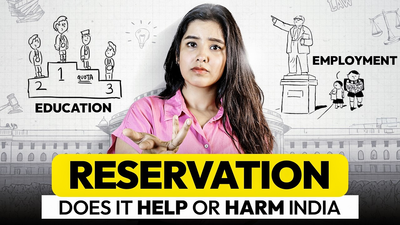 YouTube post by @_FinologyLegal for Unacademy. Caption reads: Reservation under Reservation | Types | Indian....