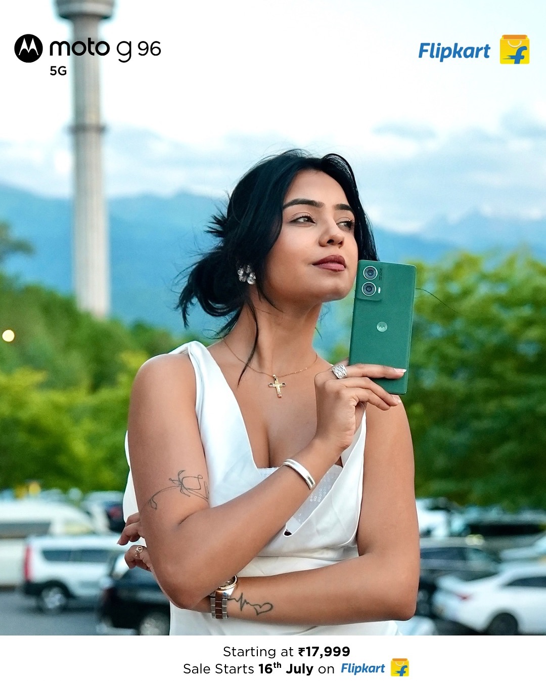 Instagram post by @purabibhargava_13 for Motorola. Caption reads: When your phone looks this good and shoots even....