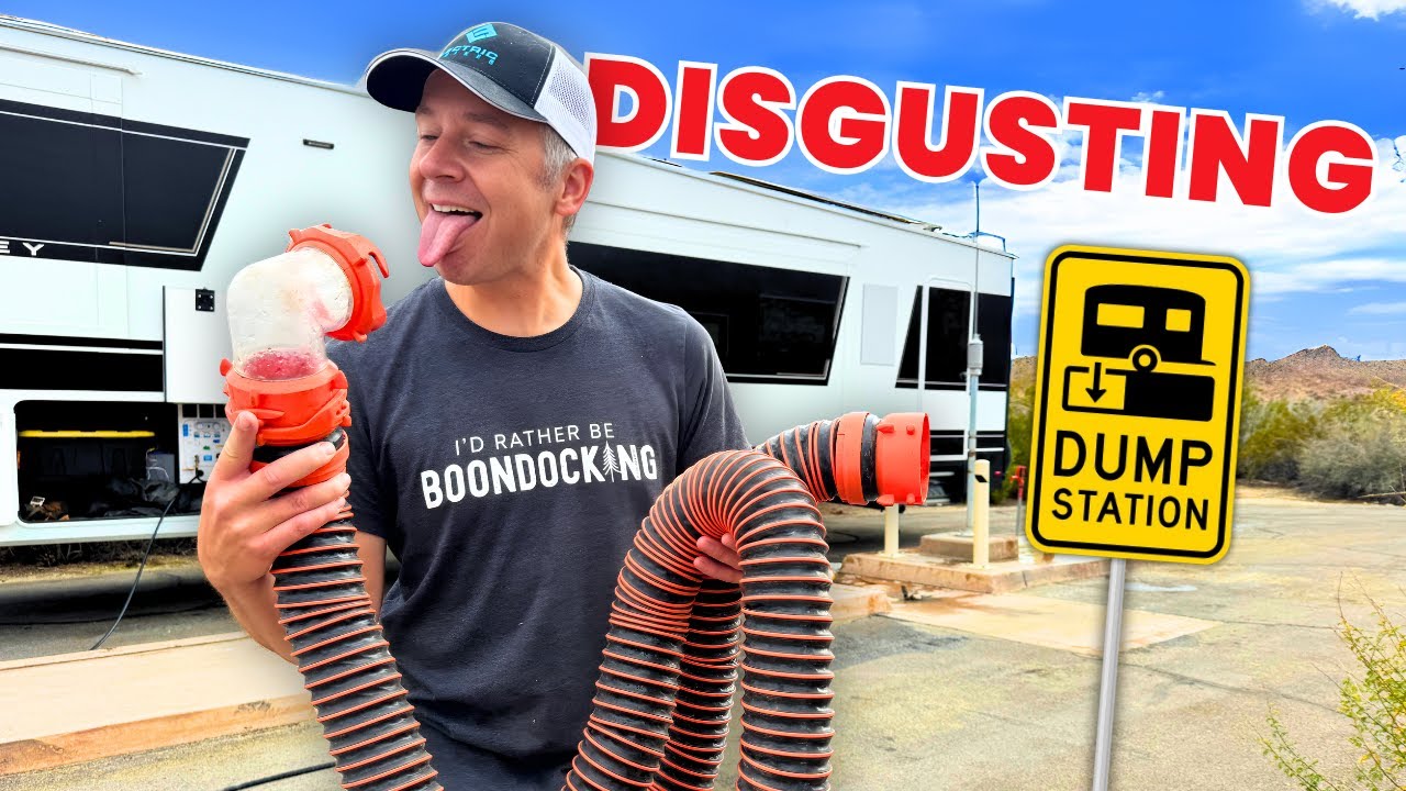 YouTube post by @OpenRoading for Battle Born Batteries. Caption reads: The GROSS Side of Boondocking.