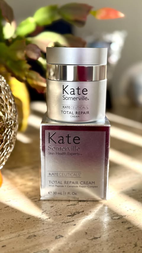 Instagram post by @barbieholmes for Kate Somerville Skincare. Caption reads: [...] live without it” category!....