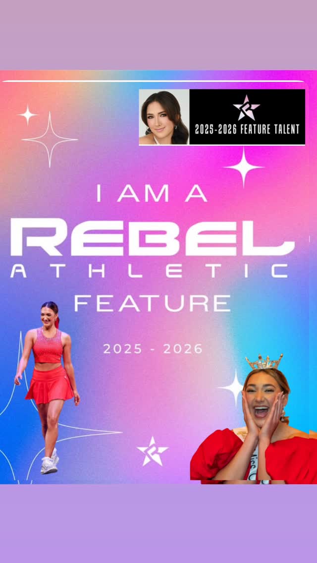 Instagram post by @missnoelleschnacky for Rebel Athletic. Caption reads: [...] to announce that I get to represent Rebel....