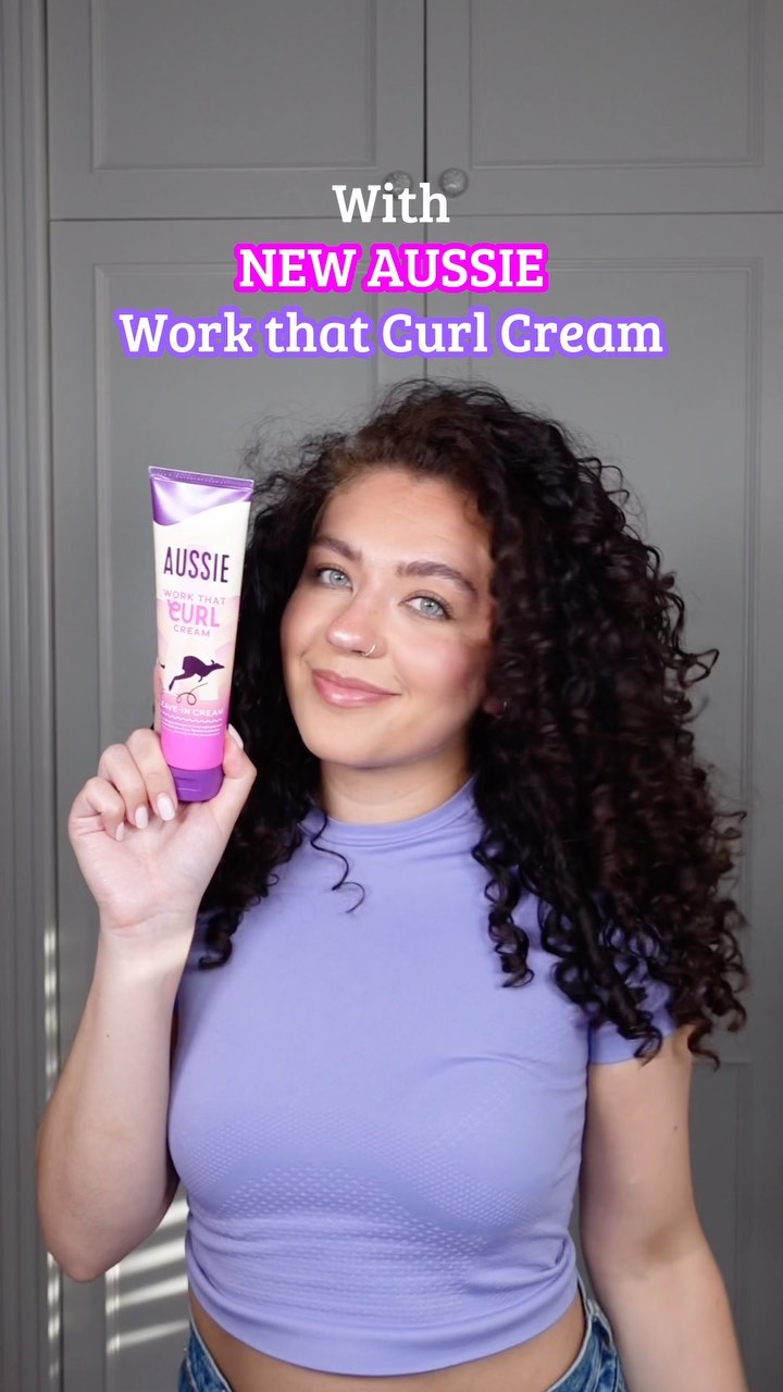 Instagram post by @sophiemariecurly for Aussie Hair. Caption reads: Save this video if you want to increase your curl....
