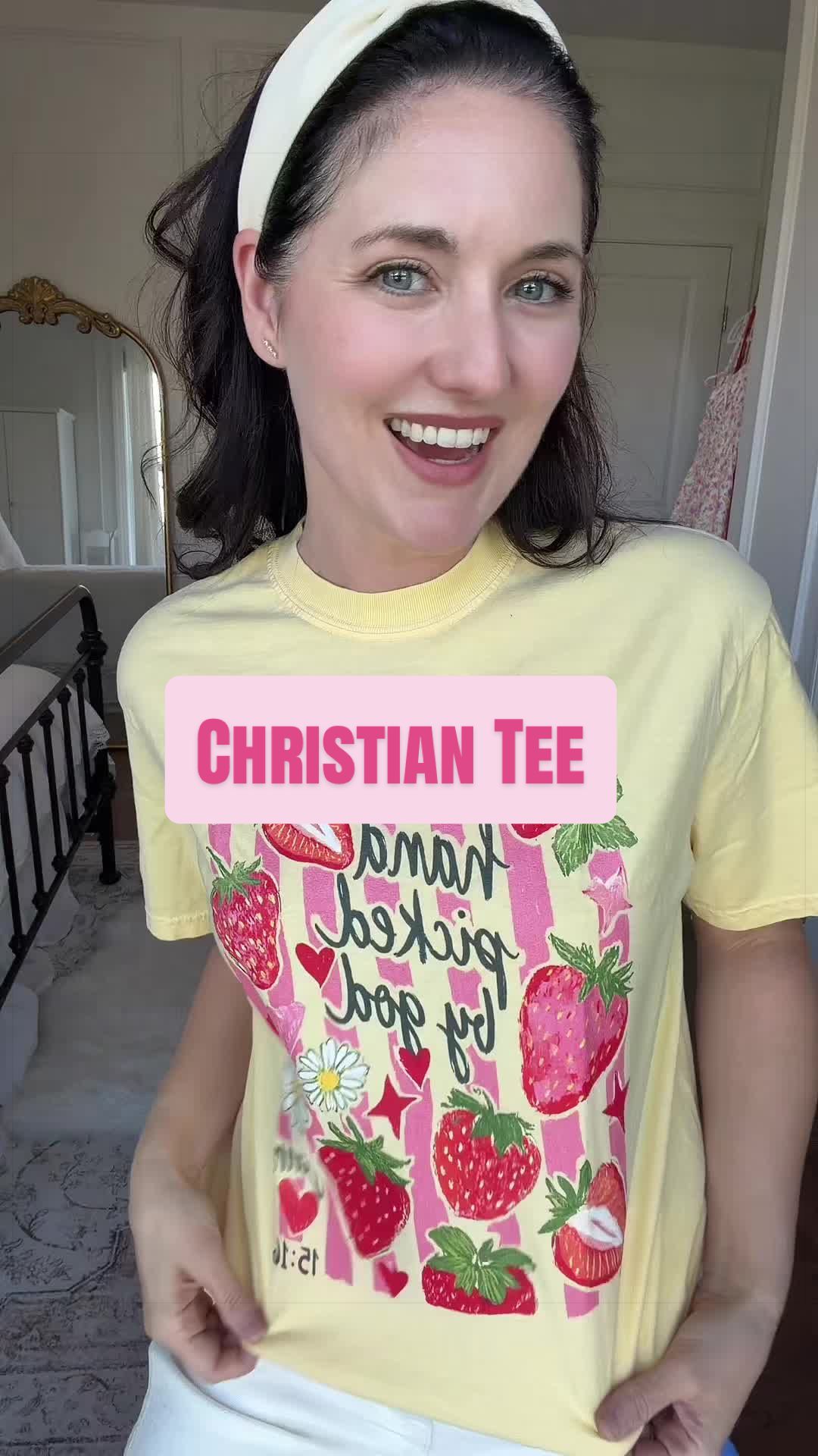 TikTok post by @tabbydianexoxo for PoppyRose Print Company. Caption reads: @PoppyRosePrintCompany I love a cute christian tee....