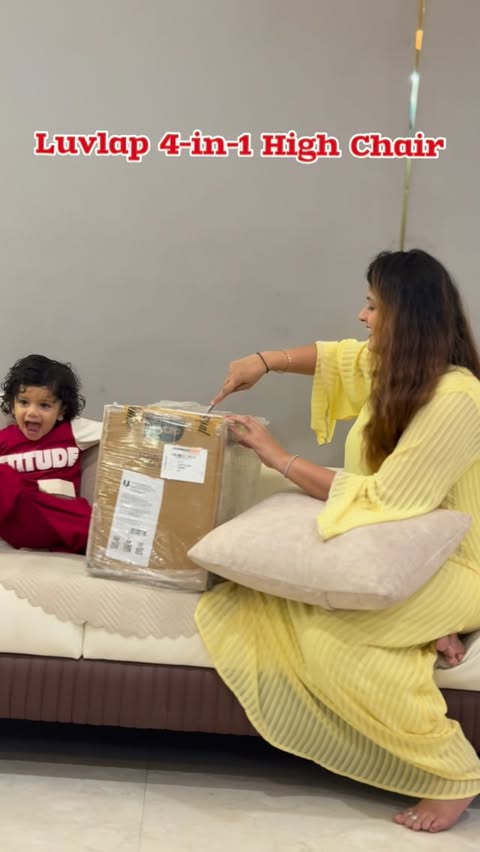 Instagram post by @pratikshasharma01 for LuvLap. Caption reads: “Luvlap 4-in-1 High Chair High Chair • Booster....