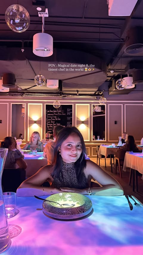 Instagram post by @siyantimitra for Le Petit Chef. Caption reads: [...] #dubairestaurant #magicdinner #lepetitchef....