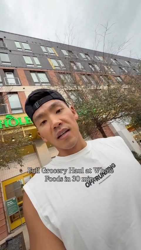 Instagram post by @mattchoi_6 for MUSH. Caption reads: [...] Grocery Haul at Whole Foods in 30 mins @mush....