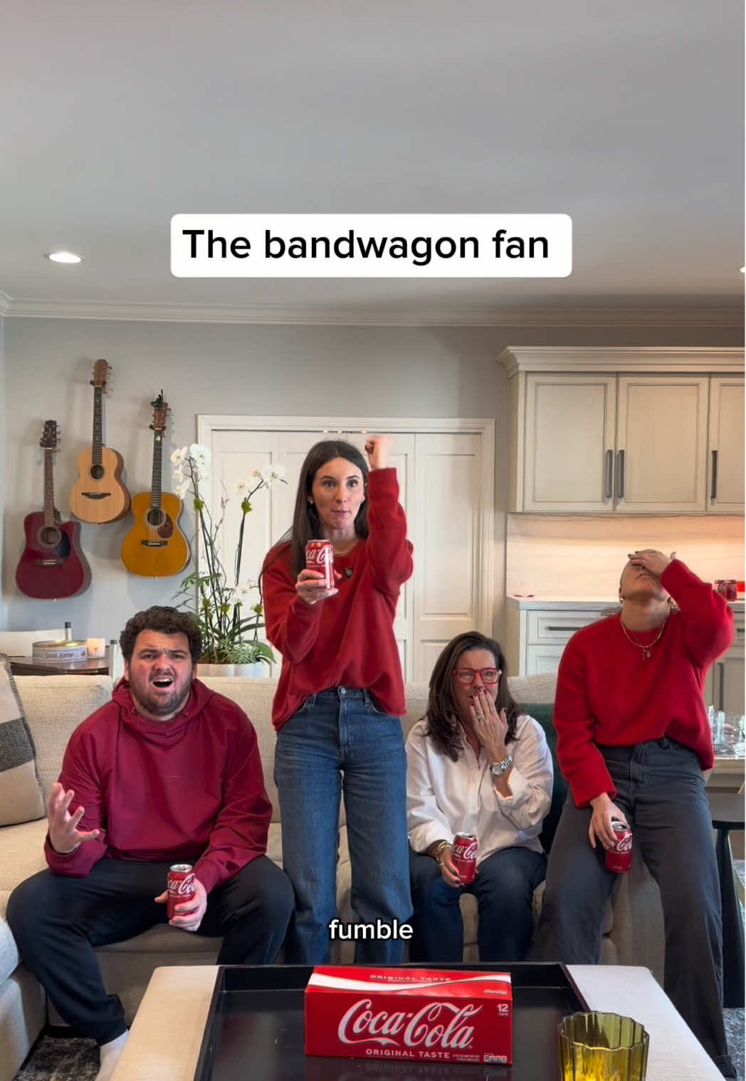 TikTok post by @corporatenatalie for Coca-Cola. Caption reads: #ad Just happy to be here. @Coca-Cola  Chief Fan....