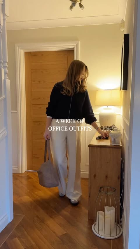 Instagram post by @harriettejones_ for LilySilk. Caption reads: AD - A week of office outfits with @lilysilk....