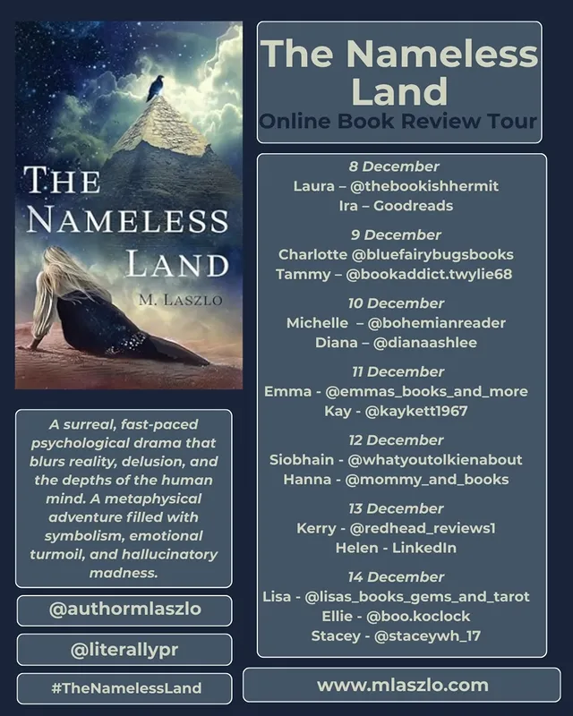 Instagram post by @staceywh_17 for Goodreads. Caption reads: 𝗧𝗵𝗲 𝗡𝗮𝗺𝗲𝗹𝗲𝘀𝘀 𝗟𝗮𝗻𝗱 - 𝗠.....