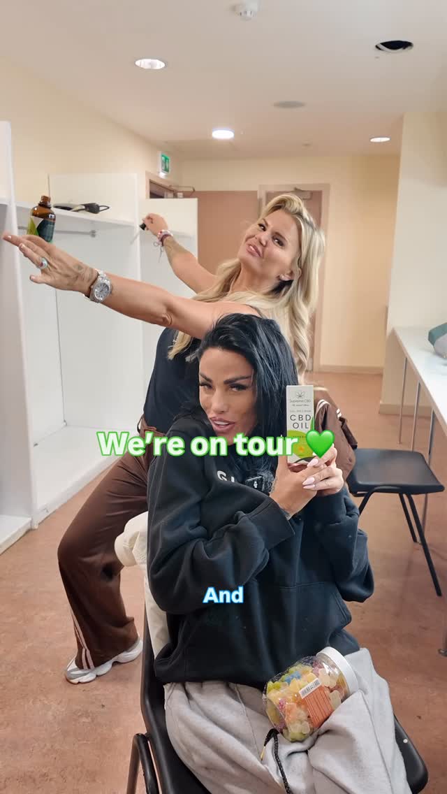 Instagram post by @kerrykatona7 for Supreme CBD. Caption reads: Loving touring with @kerrykatona7 she’s the only....