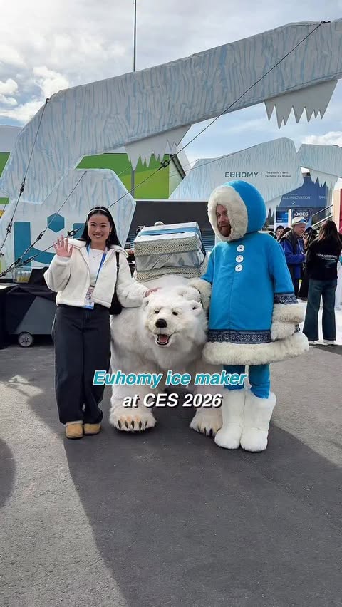 Instagram post by @irene.y.kim for EUHOMY. Caption reads: Fell in love with @euhomyofficial ice makers at....