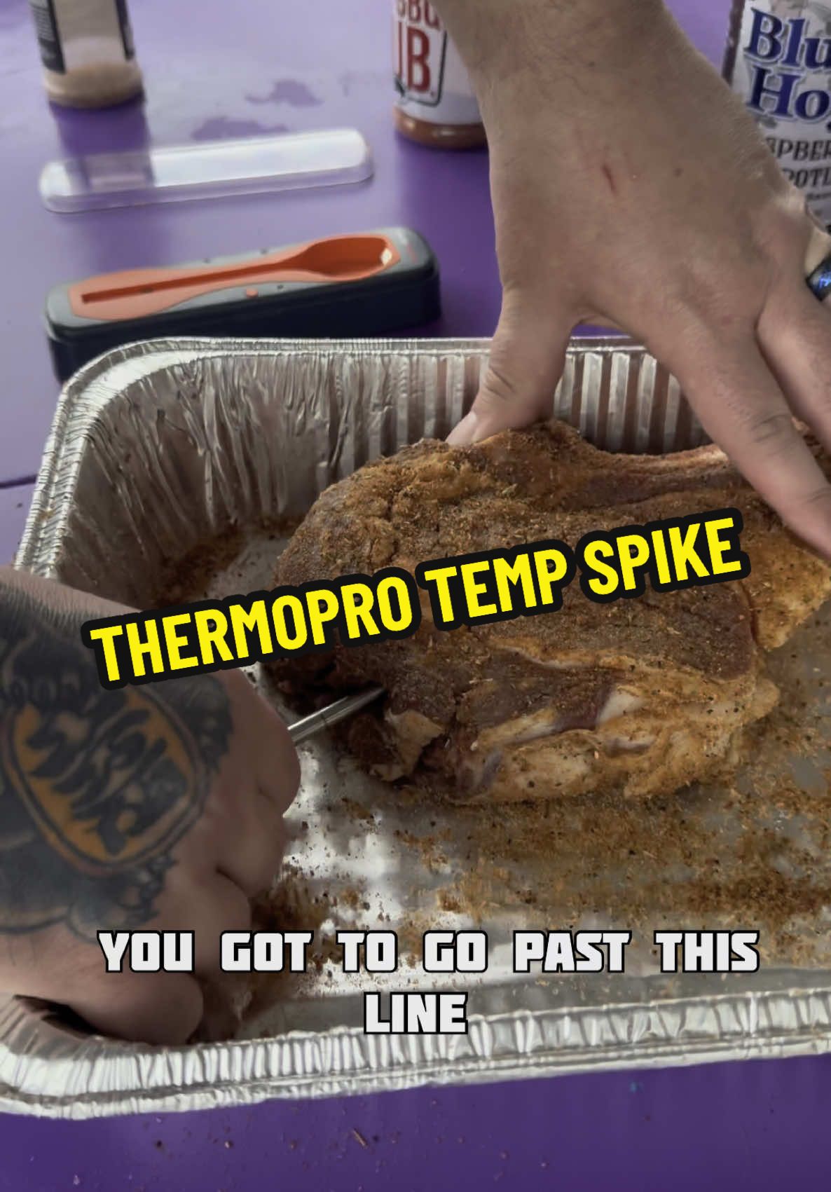 TikTok post by @remi4alltheesnackgod for ThermoPro. Caption reads: I got a ThermoPro TempSpike from @ThermoPro US and....