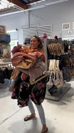 Instagram post by @moana.17 for Volcom. Caption reads: When you go in the @volcom store for towels and....