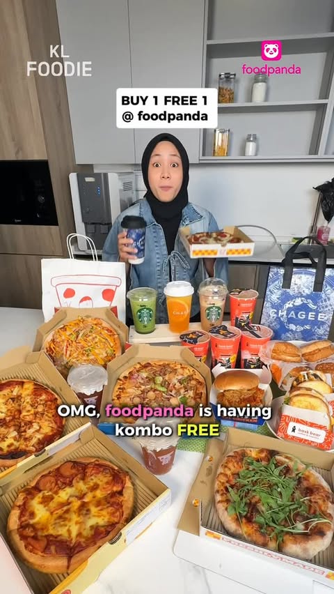 Instagram post by @johorfoodie for KL Foodie. Caption reads: foodpanda kombo FREE is here with crazy deals like....