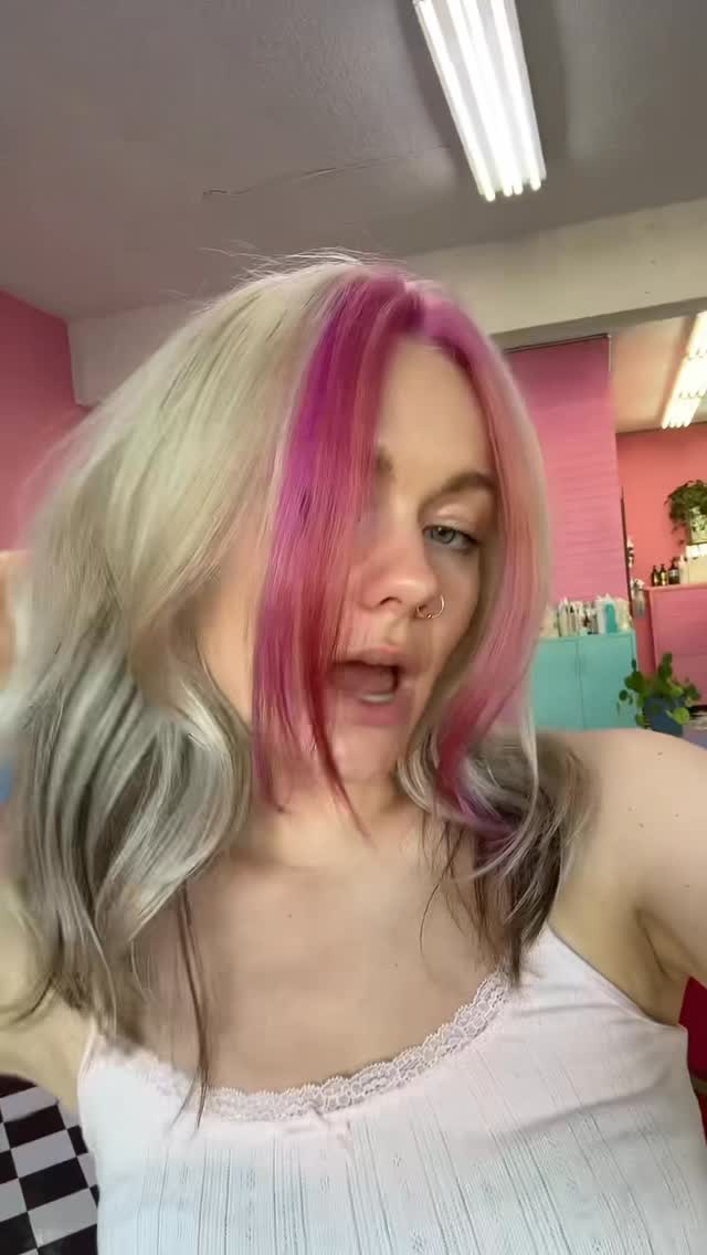 Instagram post by @thisiskatiemac for oVertone. Caption reads: PINK GLOWUP for @thisiskatiemac 💕💕💕💕 using....