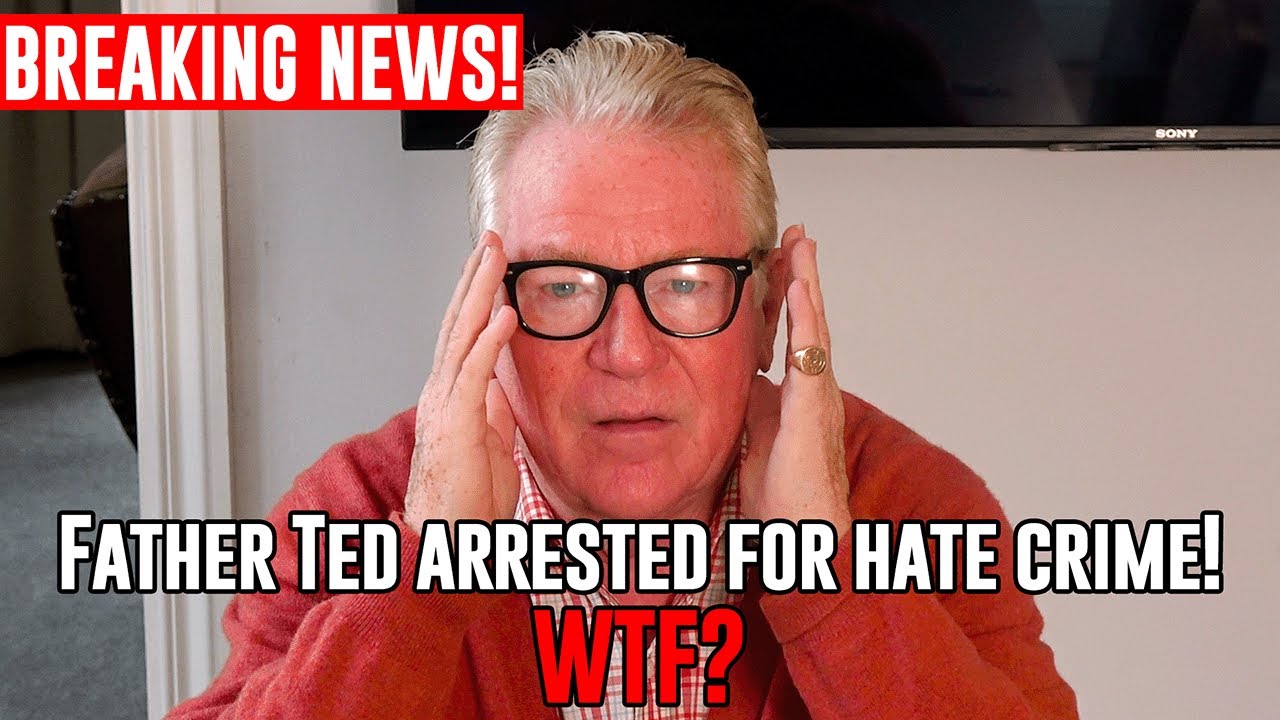 YouTube post by @jimdavidsonofficial for JustGiving. Caption reads: Jim Davidson - Father Ted arrested for hate crime!....