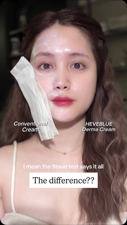 Instagram post by @trixjoyalcanar for HEVEBLUE. Caption reads: [...] & breakout prevention ✨ Check out....