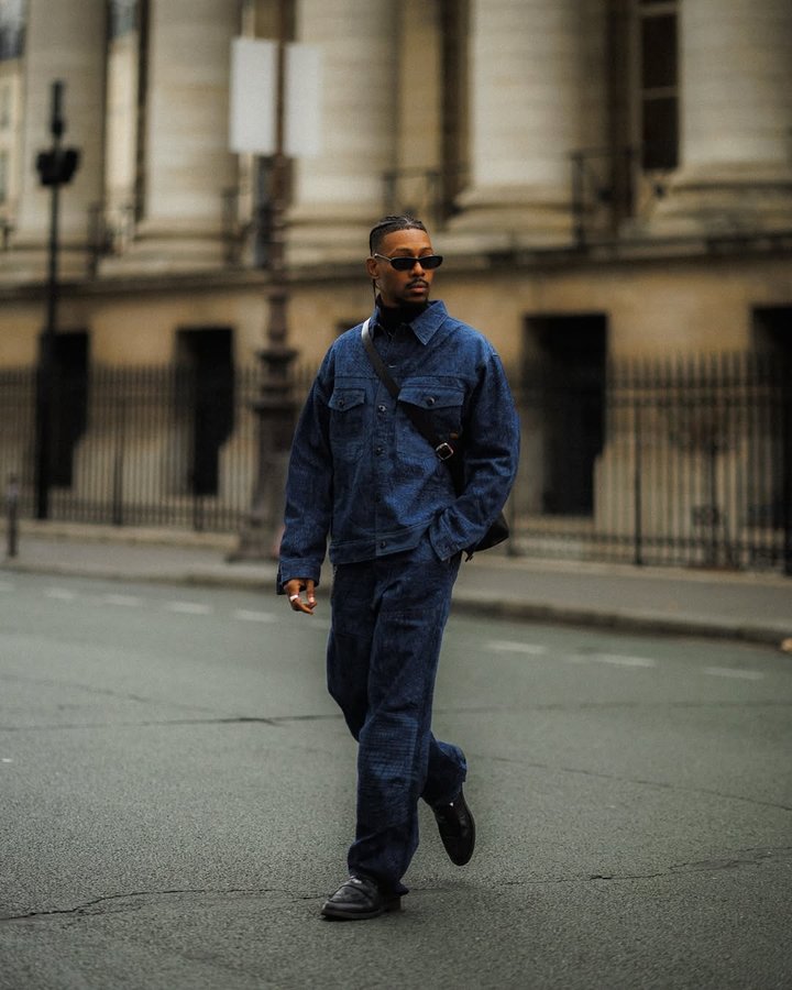 Instagram post by @mubiix for G-Star RAW. Caption reads: ETCHED DENIM from @gstarraw in collaboration with....