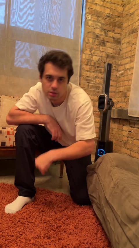 Instagram post by @toekneecorrado for Shark Home. Caption reads: The @sharkhome turbo blade keeps me nice and cozy....