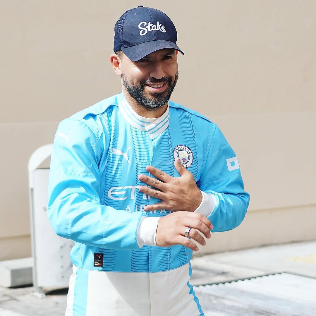 Instagram post by @kunaguero for Manchester City. Caption reads: Football 🤝 Formula 1 🤩

@pumafootball.