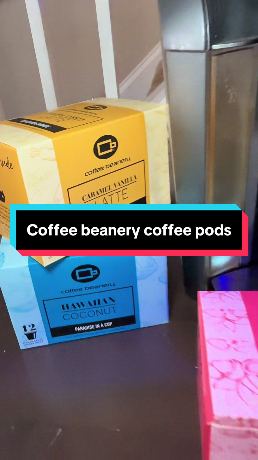 TikTok post by @erinragancooper for Coffee Beanery. Caption reads: [...] are the best flavored coffee pods!! @Coffee....