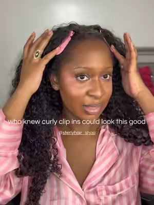 TikTok post by @iisabellawoods for Sterly Hair Shop. Caption reads: yall these extensions shocked me so much w how....