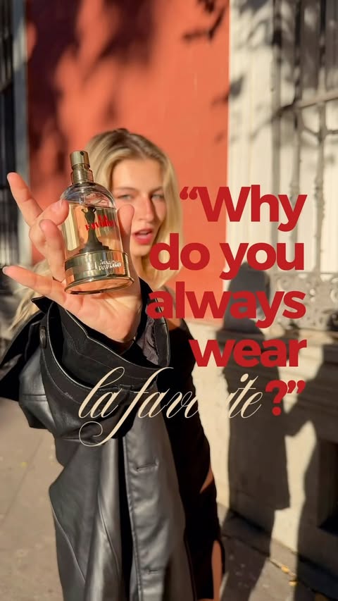 Instagram post by @arantxameri for Jean Paul Gaultier. Caption reads: [...] préférée🥐 #lafavorite #jpgperfume....