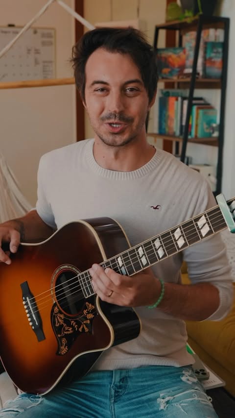 Instagram post by @thegroovyguitardude for Gibson. Caption reads: [...] Hummingbird Deluxe (Inspired by....
