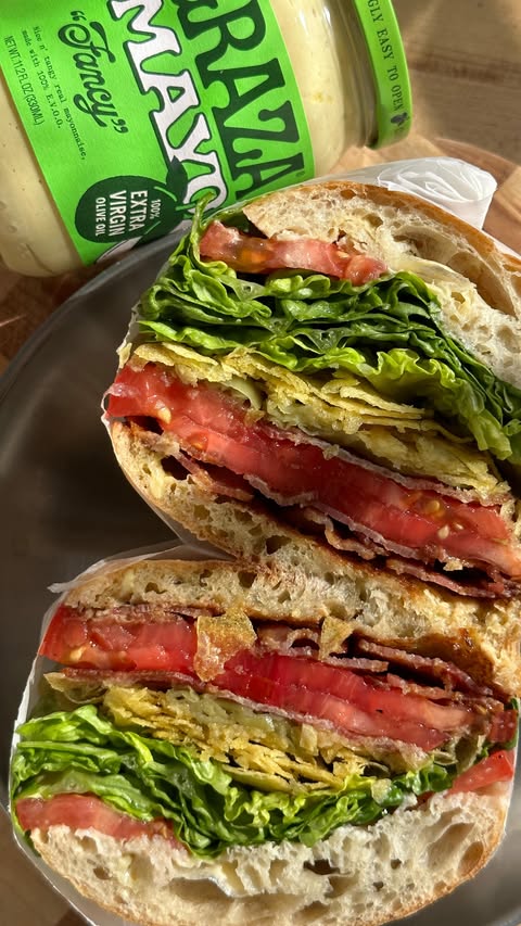 Instagram post by @olivianoceda for Graza. Caption reads: the most elite BLT of all time @getgraza you’ve....
