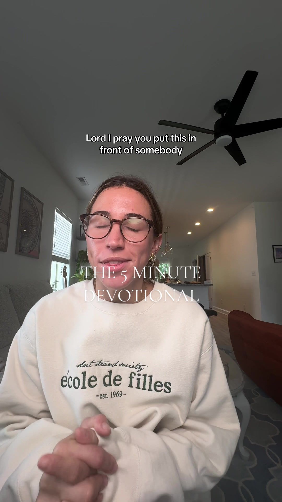 TikTok post by @annasallee for Alabaster Co. Caption reads: Easiest way to spend 5 minutes with Jesus daily.....