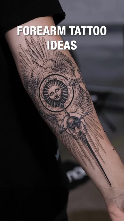Instagram post by @ogitattooer for EMALLA OFFICIAL. Caption reads: Forearm tattoo ideas 🇺🇸Booking Availability from....