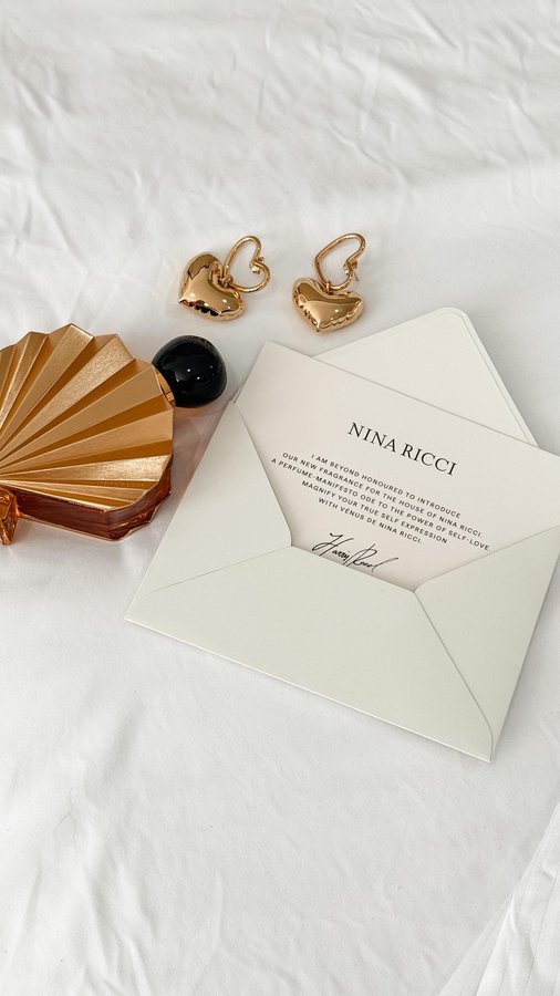 Instagram post by @gabrielachaveza_ for NINA RICCI. Caption reads: See you at Rio de Jainero, Brasil @ninaricci....