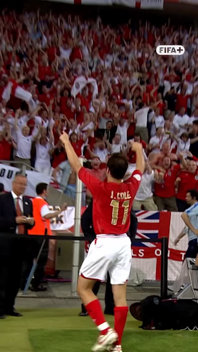 Instagram post by @fifaplus for DAZN Football. Caption reads: Throwback to that Joe Cole screamer at the 2006....
