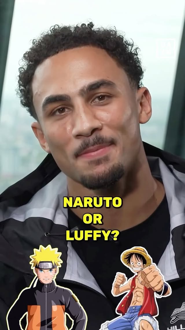 Instagram post by @dazn for DAZN Boxing. Caption reads: Naruto, Luffy or Goku?! Ben Whittaker picks which....