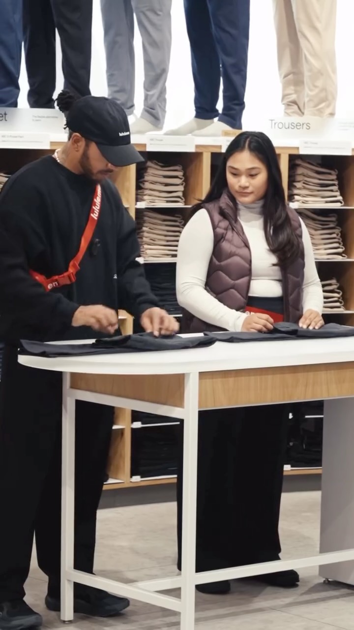 Instagram post by @lewishamilton for lululemon. Caption reads: Have you met our newest Educator? Ambassador....