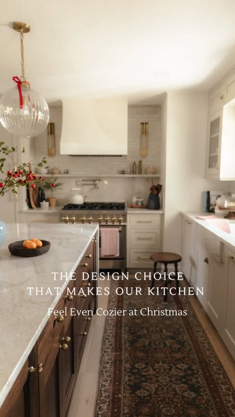 Instagram post by @thecottageonthehill for KOHLER. Caption reads: The design choice that makes this kitchen feel....