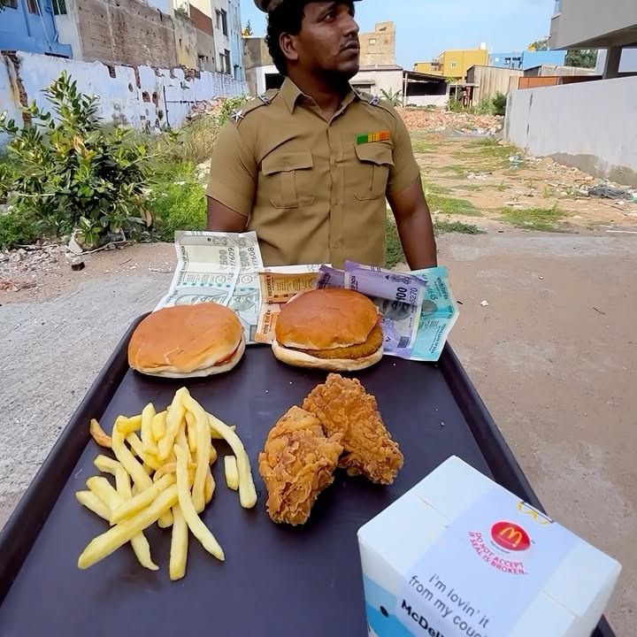 Instagram post by @foodism_bro for McDonald's India. Caption reads: Mc Donald’s Hack✨Food challenge 😭Unlimited offer....