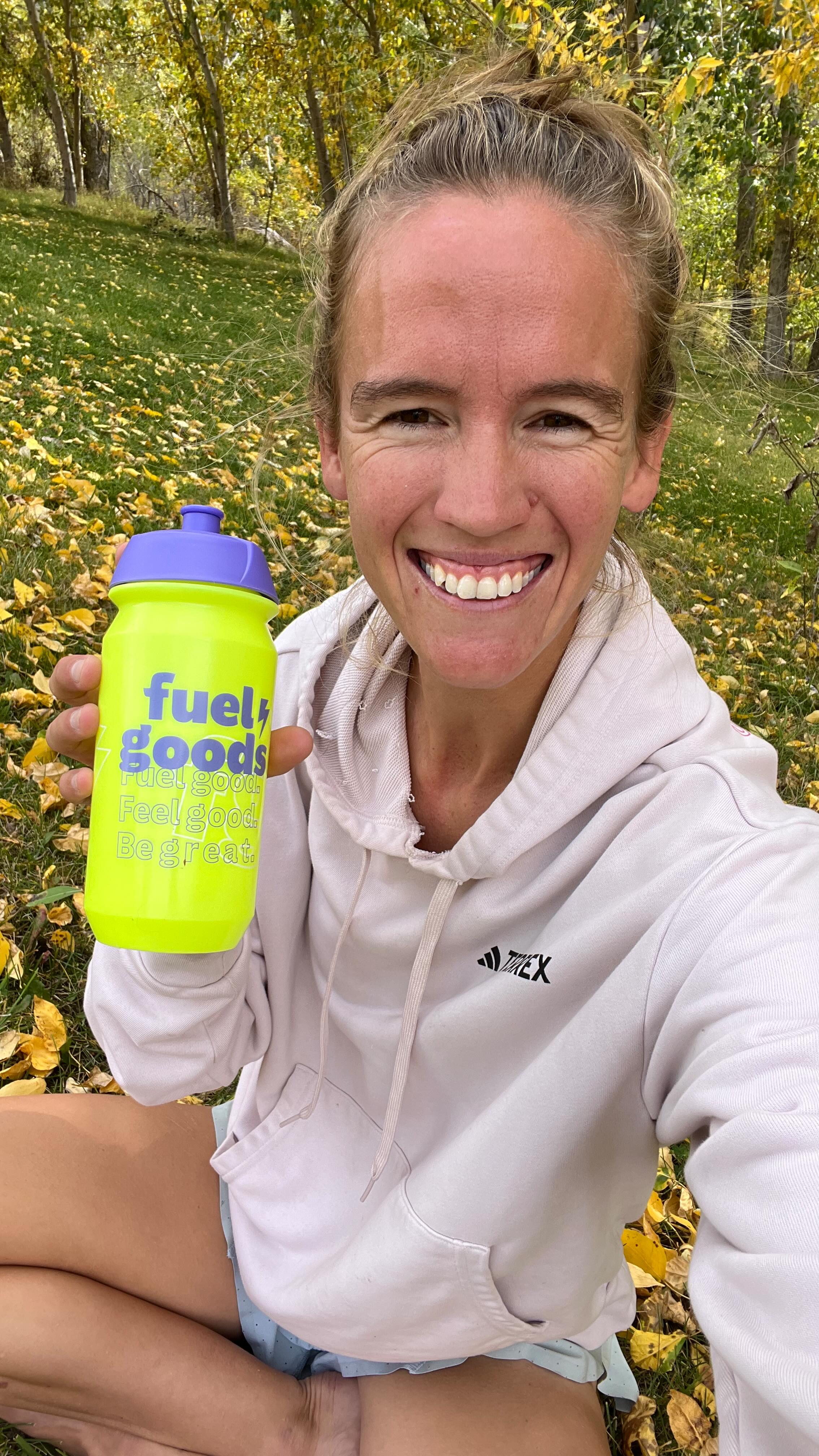 Instagram post by @emilyhawgood for Fuel Goods. Caption reads: So so excited to announce my Fuel Goods 🤝 Emily....