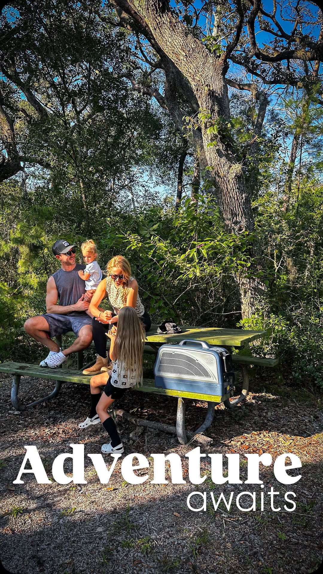 Instagram post by @katiheifner for Sunjoy Life. Caption reads: [...] when you grab one for your family.⁣ ⁣....