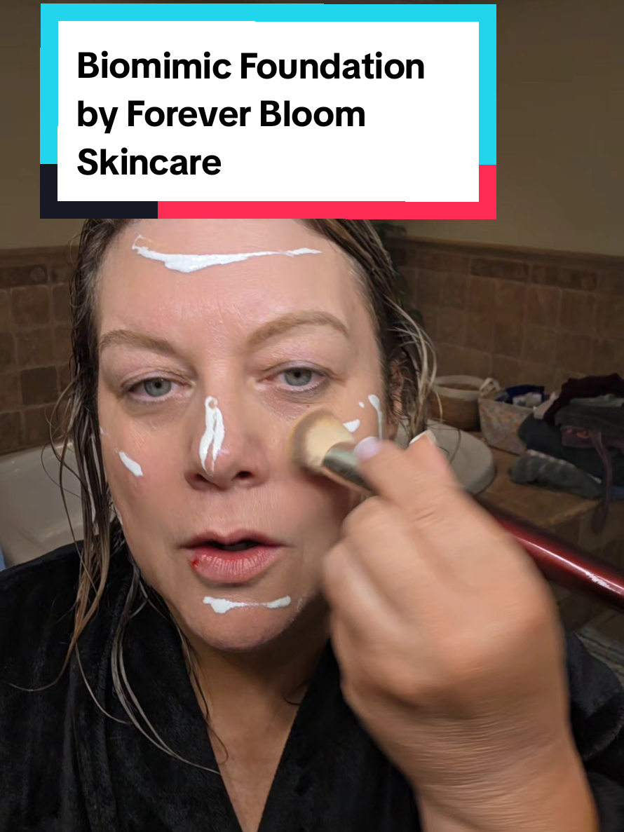 TikTok post by @briswa for Forever Bloom. Caption reads: [...] #easymakeup #adaptivefoundation @Forever....