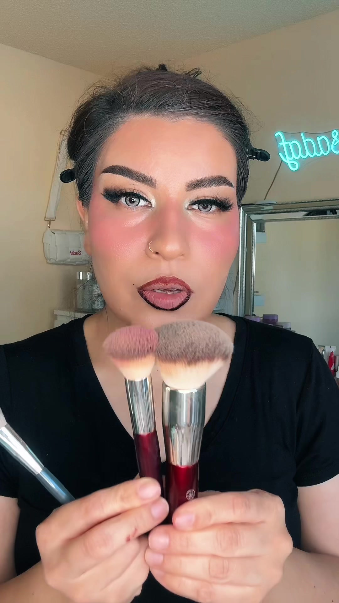 TikTok post by @get_glam_with_sadaf for BK Beauty. Caption reads: @BK Beauty Brushes 🥰🫶🥰.