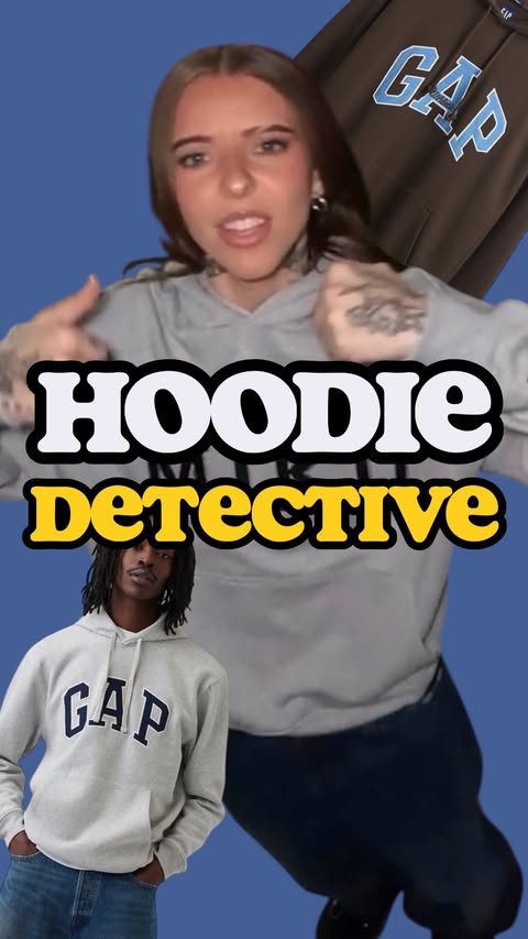 Instagram post by @jonthrifts for GAP. Caption reads: Hoodie Detective | Young Miko’s @gap Hoodie....