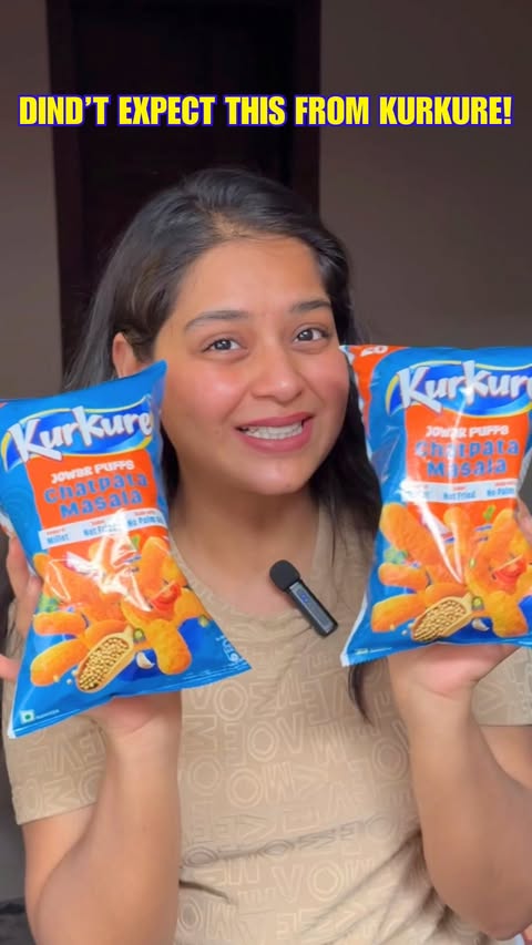 Instagram post by @the_bubblish_vlogger for Kurkure. Caption reads: [...] 😭✨ I got curious the moment I saw Kurkure....