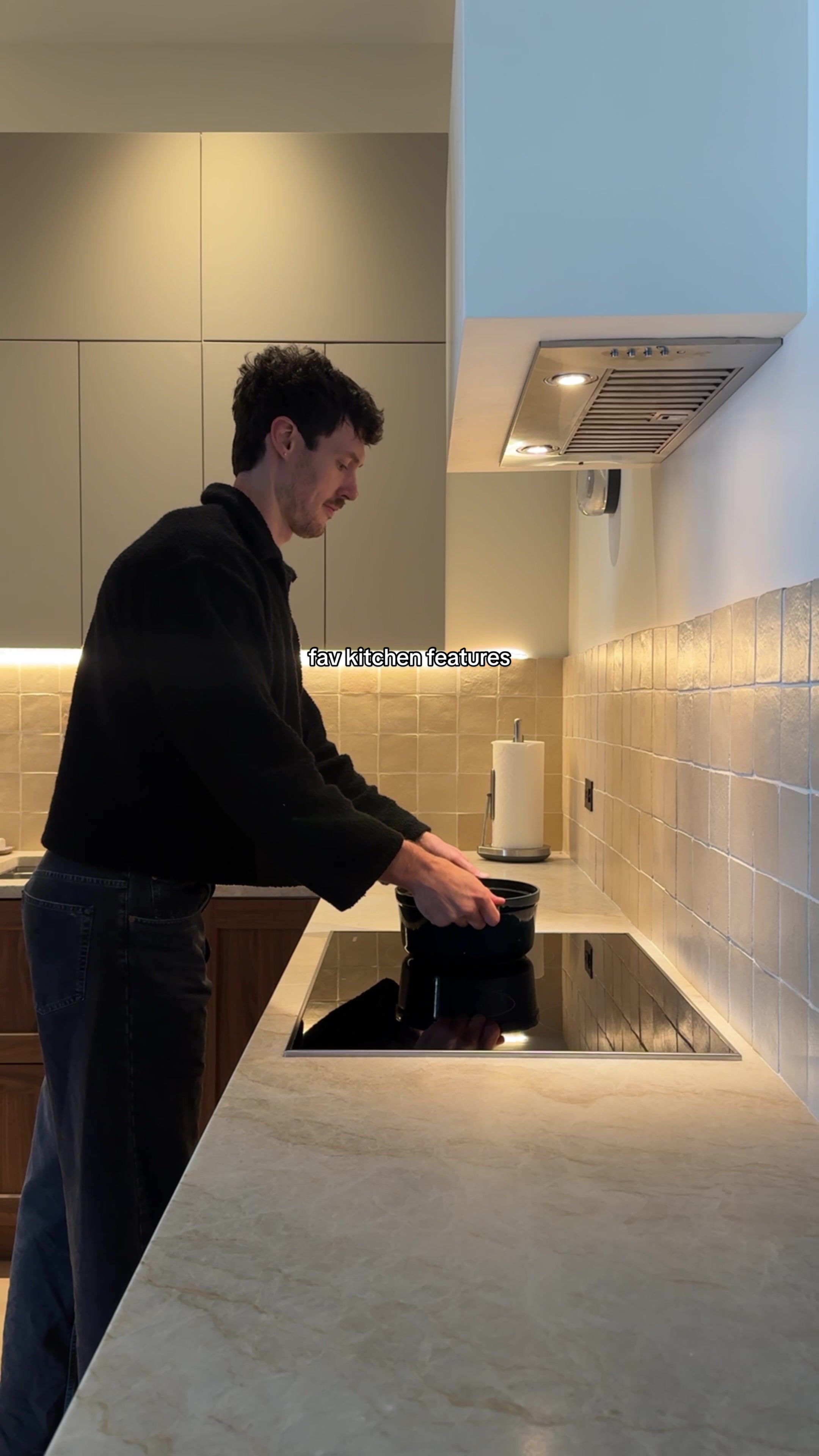 TikTok post by @drewfromladue for Miele. Caption reads: #ad #MieleUSA I recently renovated my kitchen and....