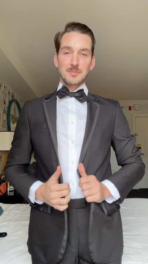 Instagram post by @landonmcgregor for The Black Tux. Caption reads: [...] ready has never been easier than with....