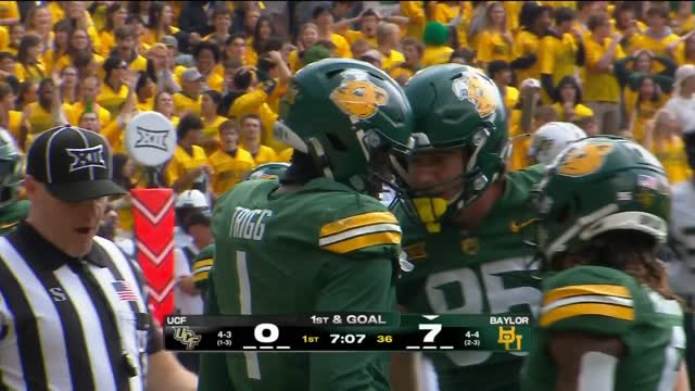 Instagram post by @baylorathletics for Allstate. Caption reads: Today’s @allstate Good Hands Catch of the Game:....