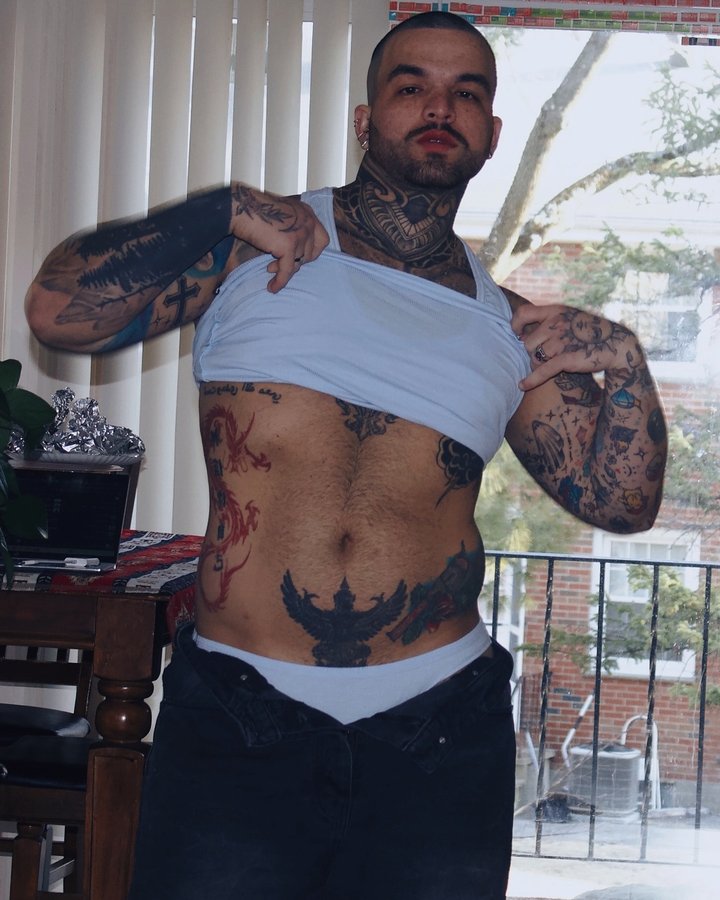 Instagram post by @thiago.morare for Andrew Christian. Caption reads: Made to move, made to shine! 🩵✨ This set is a....