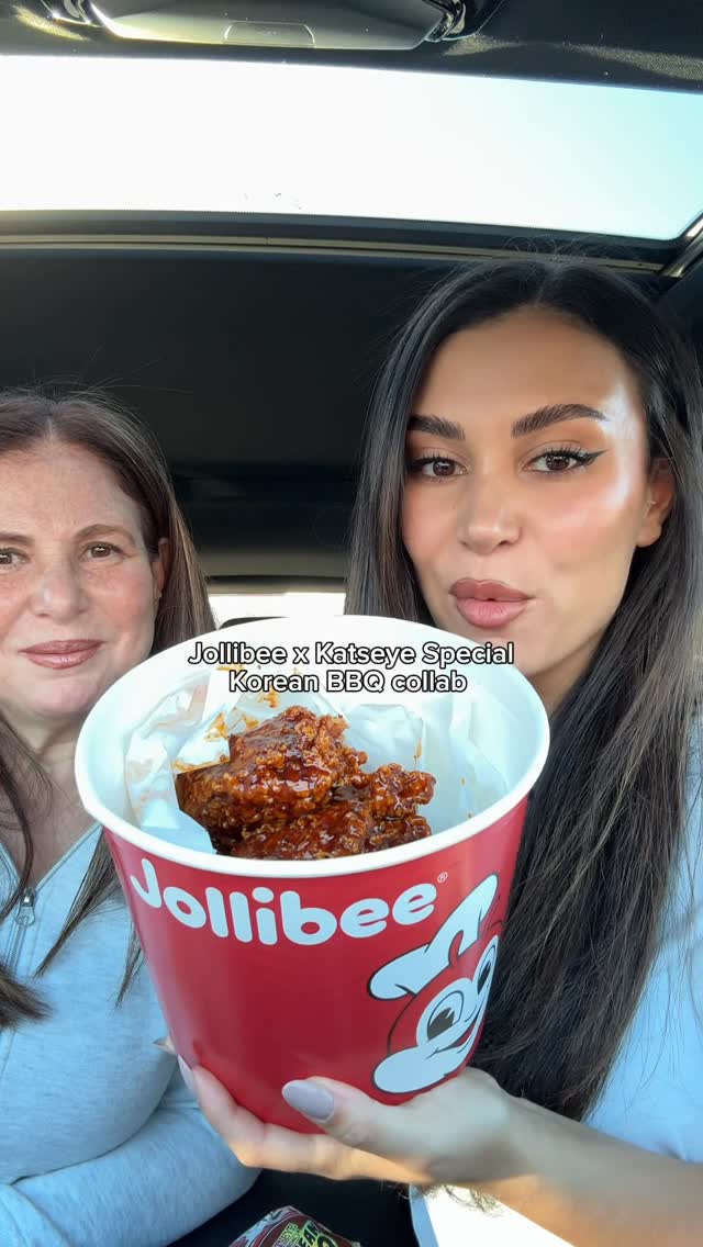 Instagram post by @christineabraham for Jollibee US. Caption reads: #ad the SAUCIEST & CRUNCHIEST collab yet! The new....